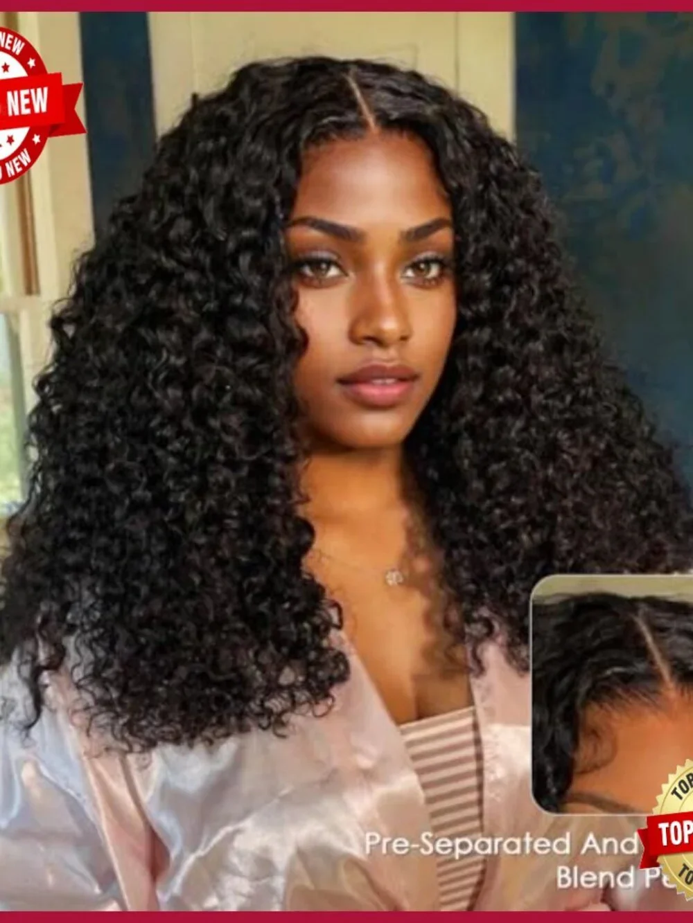 22 Inch Human Hair Crochet Extensions Deep Wave Pre-Separated 50g